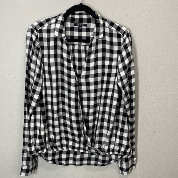 Madewell Wrap-Front Shirt in Buffalo Check j 8069 - Picture 3 of 10